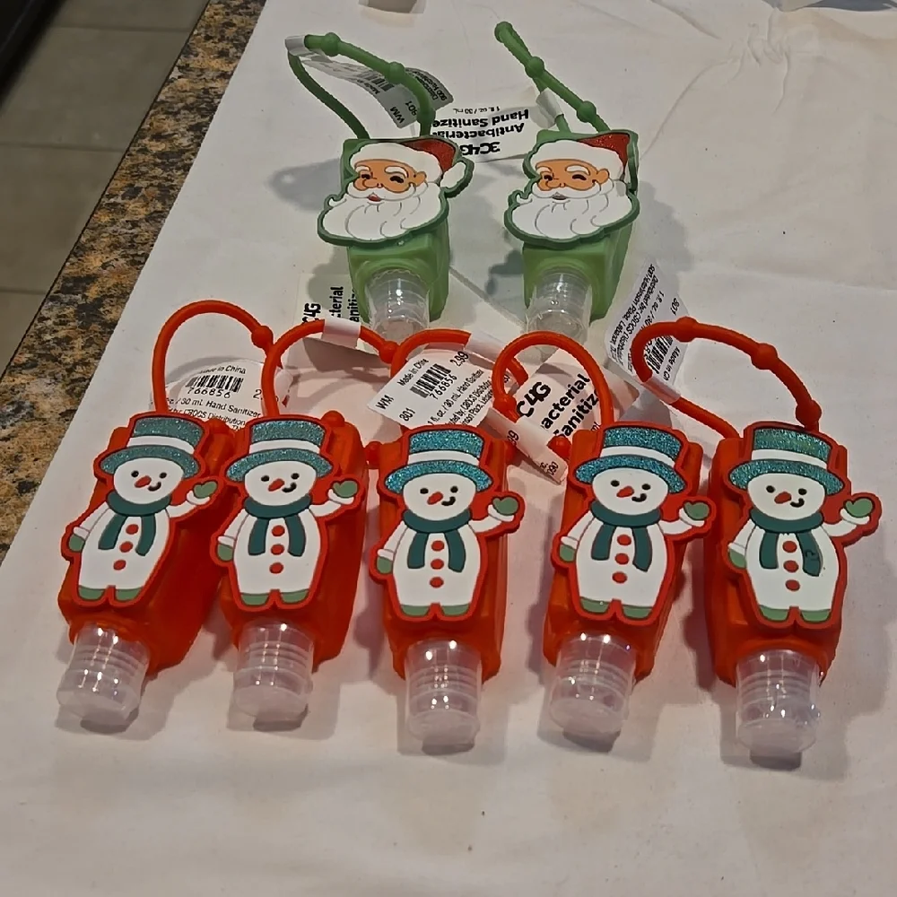 Festive Snowman and Santa Hand Sanitizer Holders